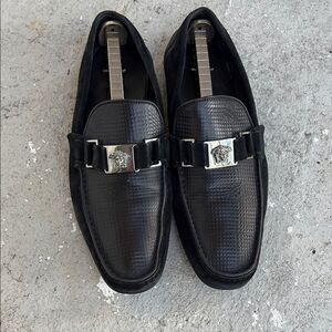 Versace leather n suede slip on